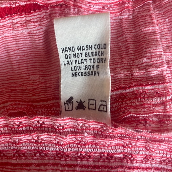 Max Studio Pink, Red & White Lace Overlay Sleeveless Tiered Dress, Small Small - Picture 5 of 6